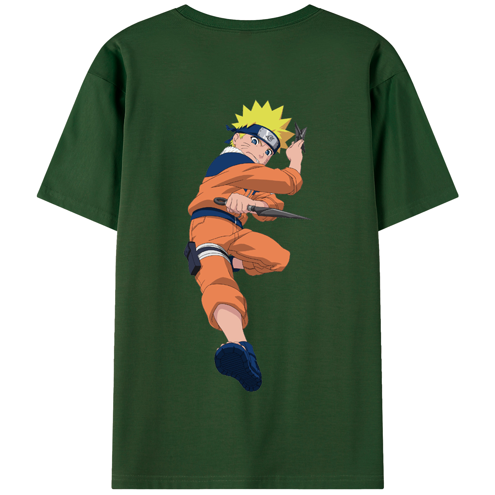 （画像用） NARUTO -ナルト- うずまき ナルト Uzumaki Naruto 綿100％半袖Tシャツ（背面プリント）